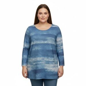 Avenue Women's Blue Long Sleeve Top